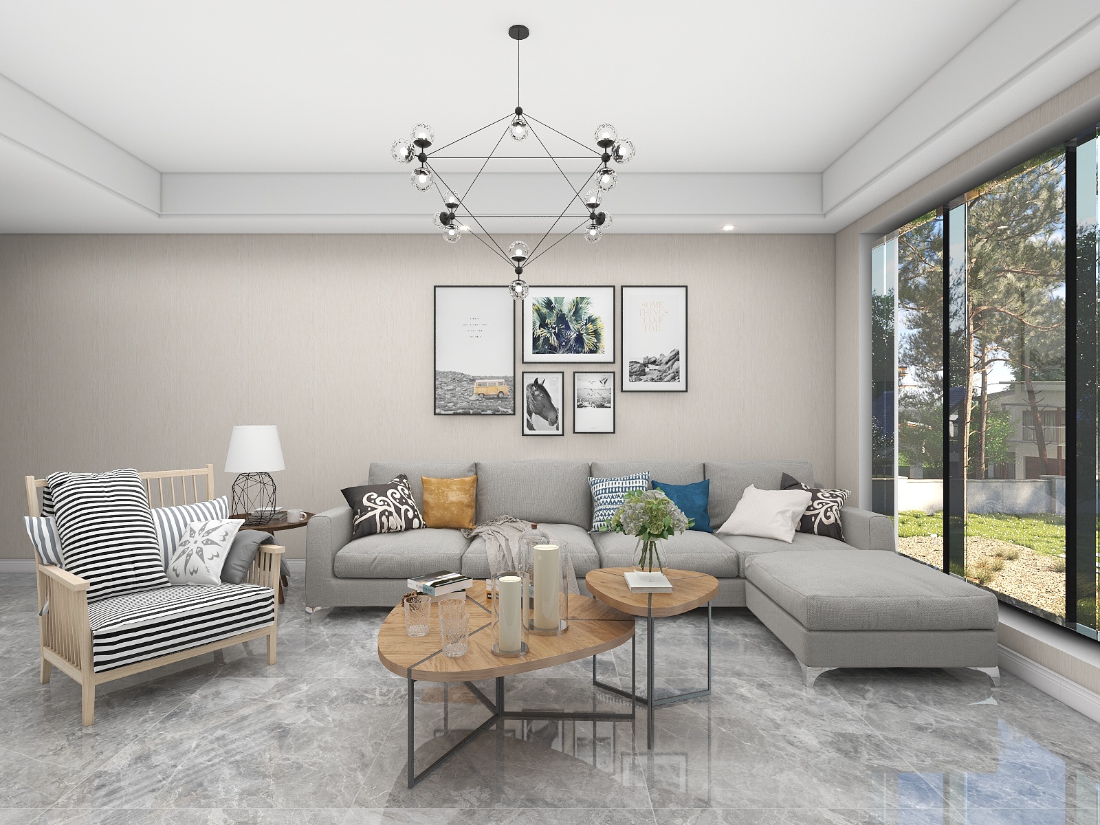 100元设计方案-101平米现代简约风格两室装修效果图