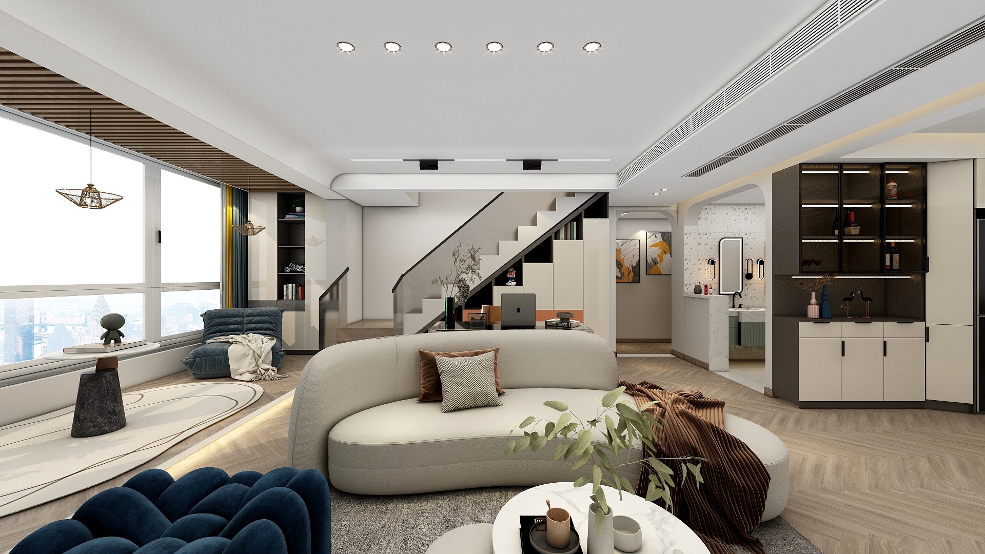 星空设计500一套-155㎡现代轻奢2室装修效果图