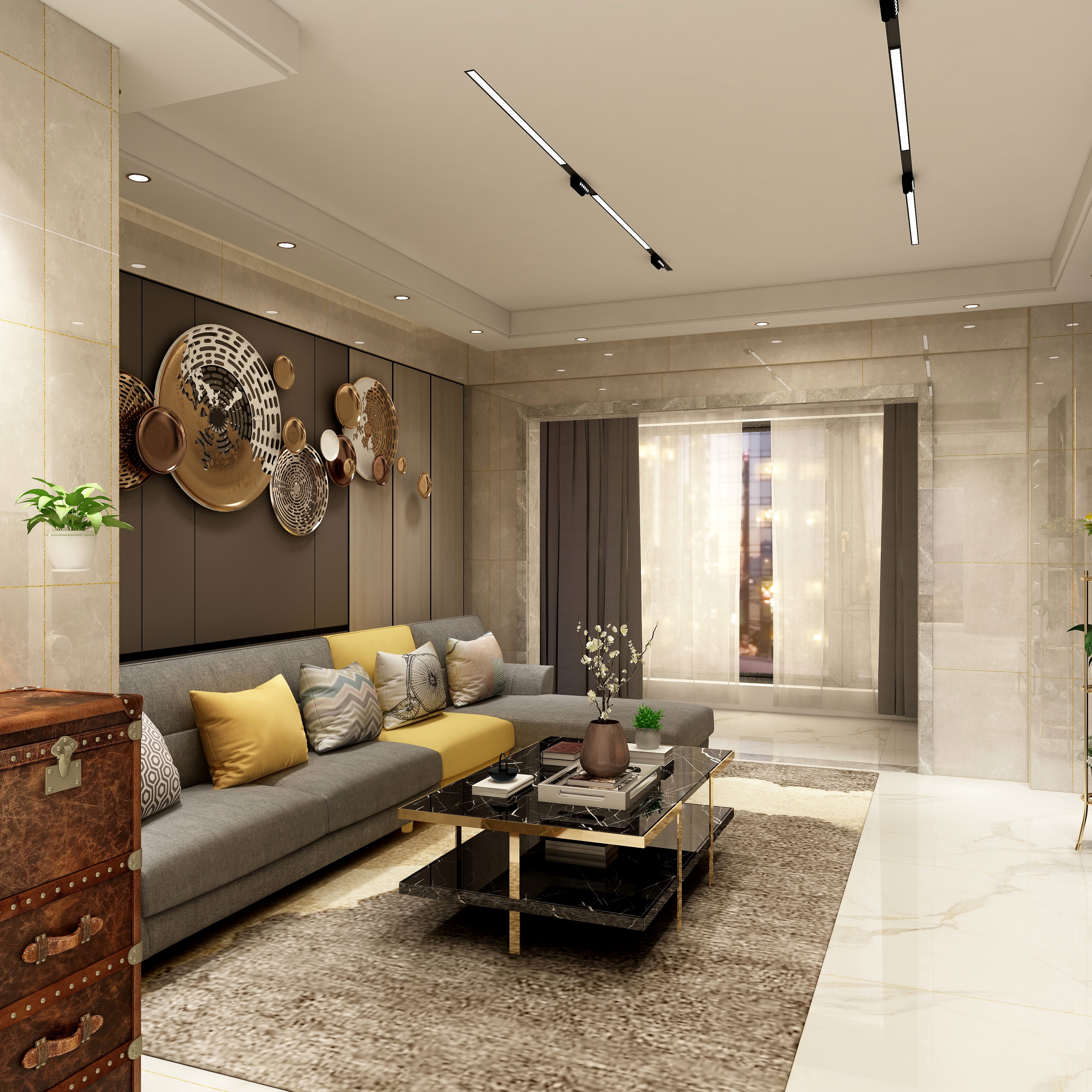 龙潭飞瀑-165㎡5室装修效果图