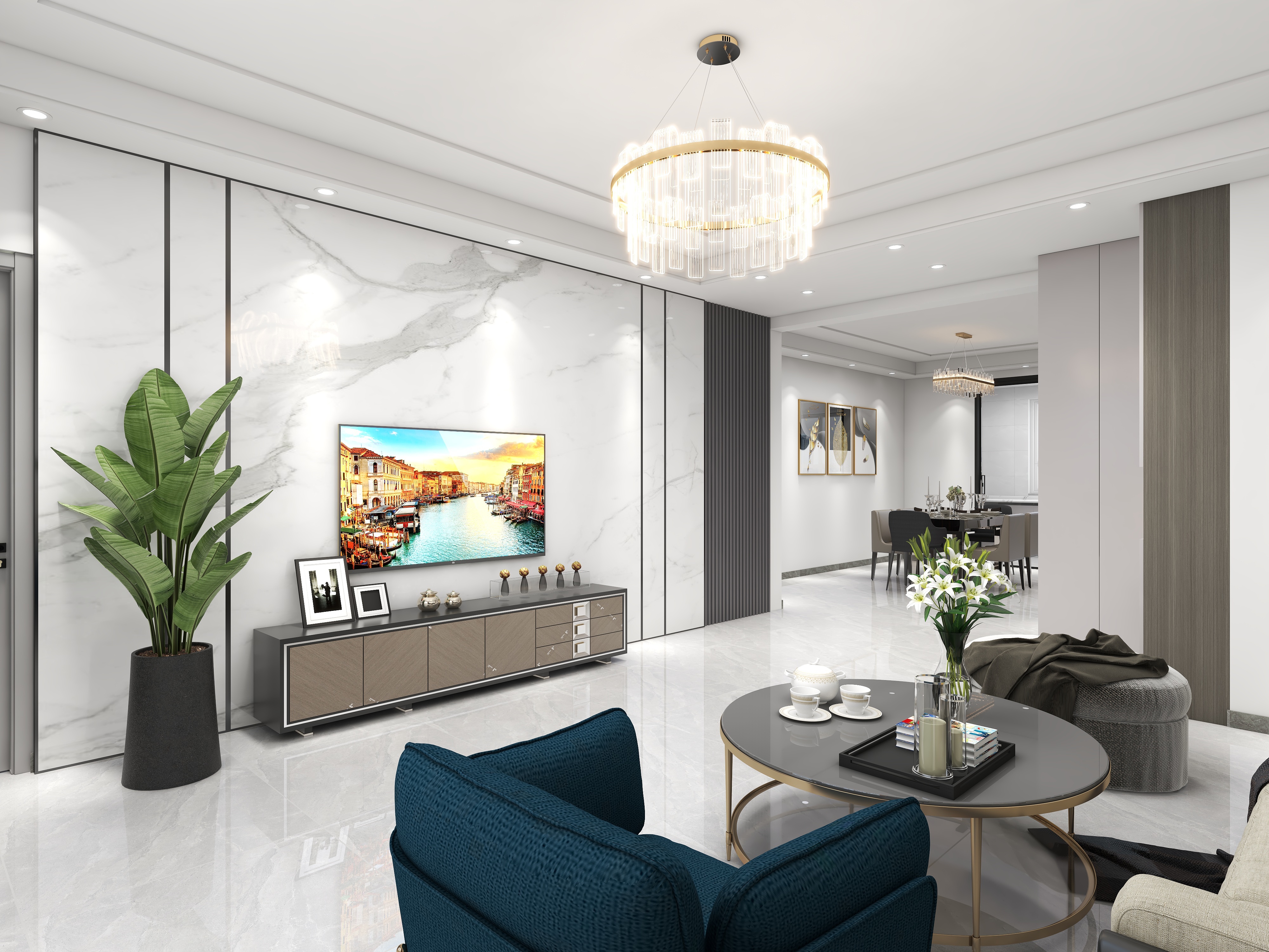 车春鹏-宸鸿装饰-曲艺佳苑135户型装修效果图