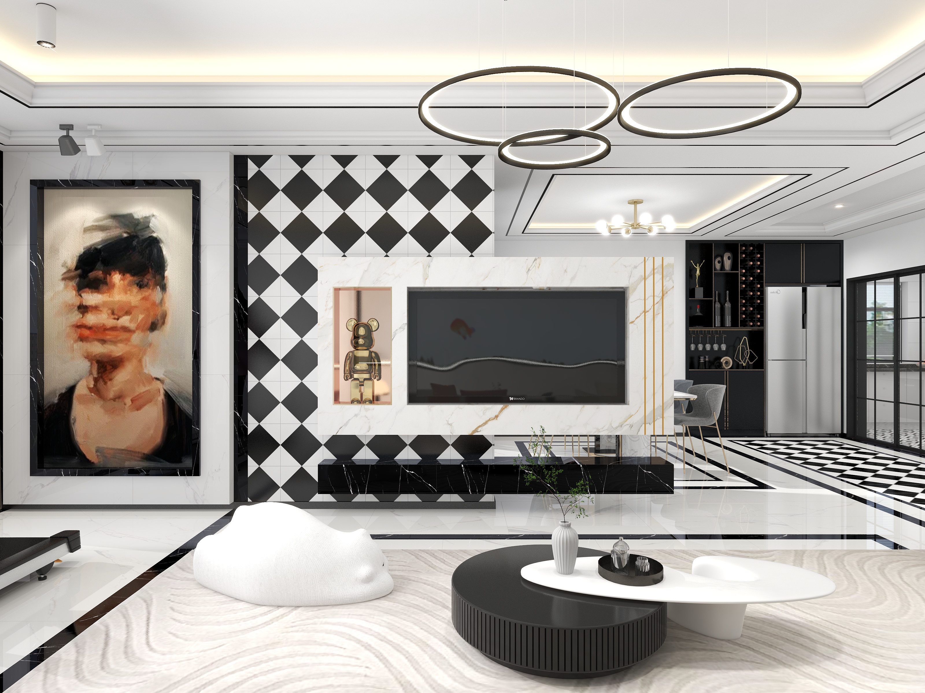 卓来studio-摩登黑白|163㎡后现代轻奢-装修设计方案