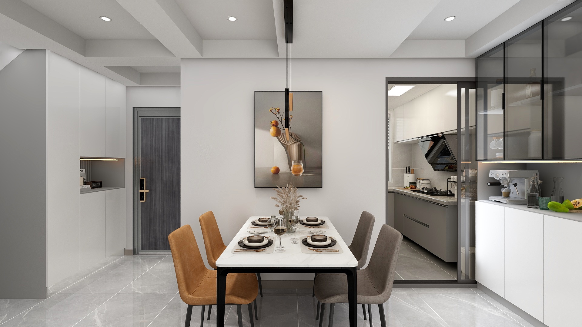 FORSTOUS-湖光晨樾客餐厅效果图----装修设计方案