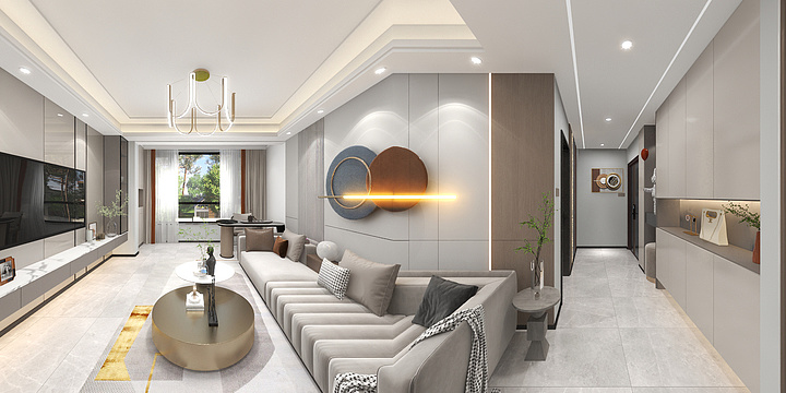 金风-晟宇天玺125平米现代简约风格修改吊顶稿-装修设计方案