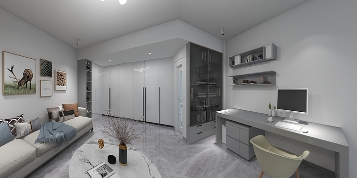 宁设计师-清华家园（林小姐）二层效果图-装修设计方案