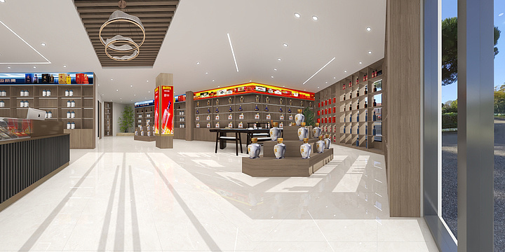 欧派板材整屋定制-酒专卖店-装修设计方案