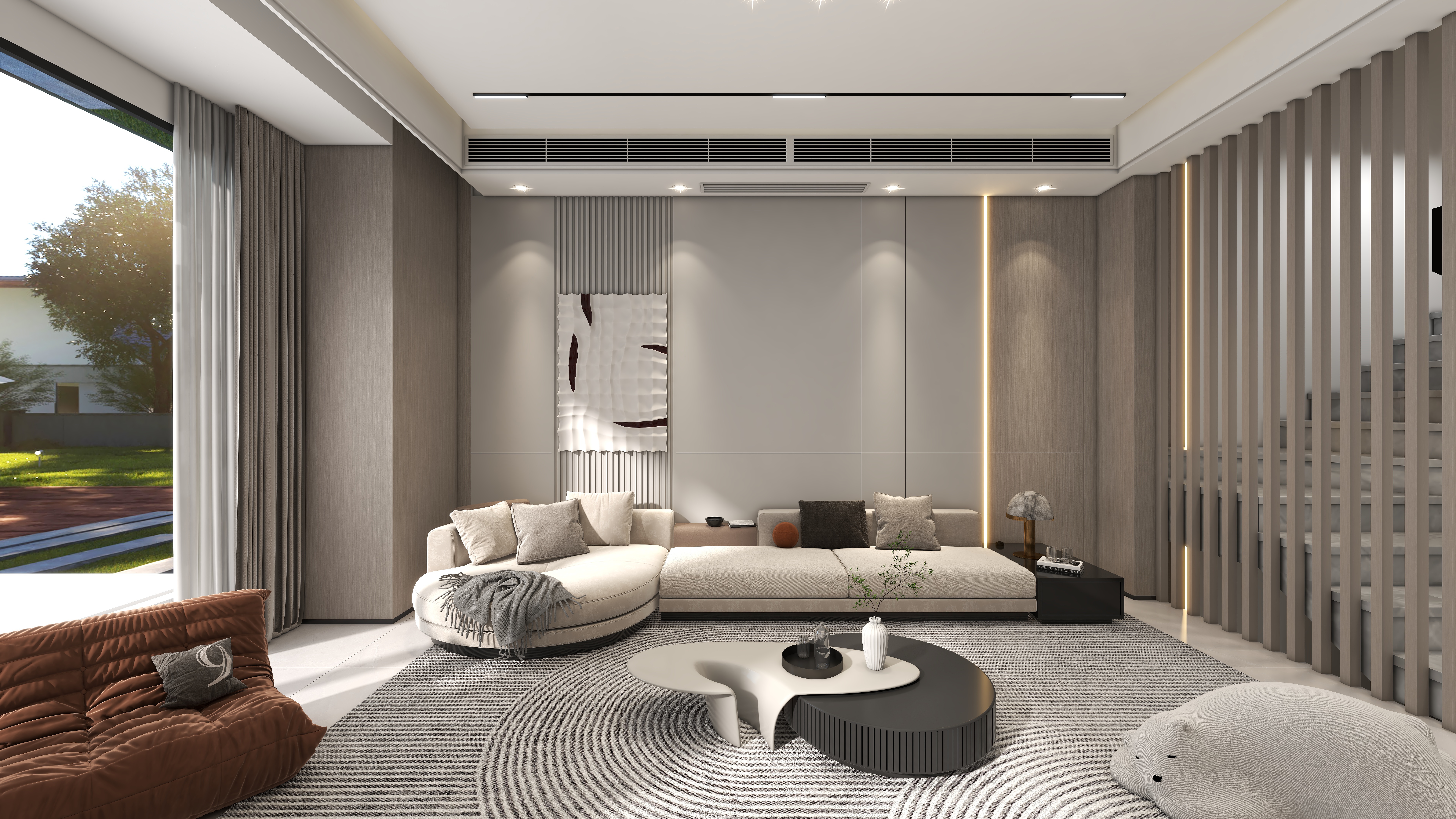 星空设计500一套-400方现代简约四层别墅装修效果图