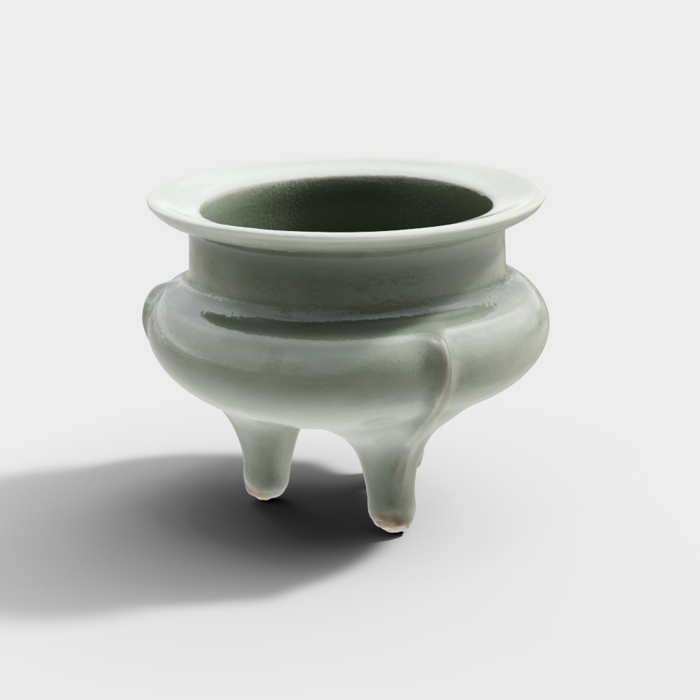 南宋龙泉窑粉青釉鬲式炉
