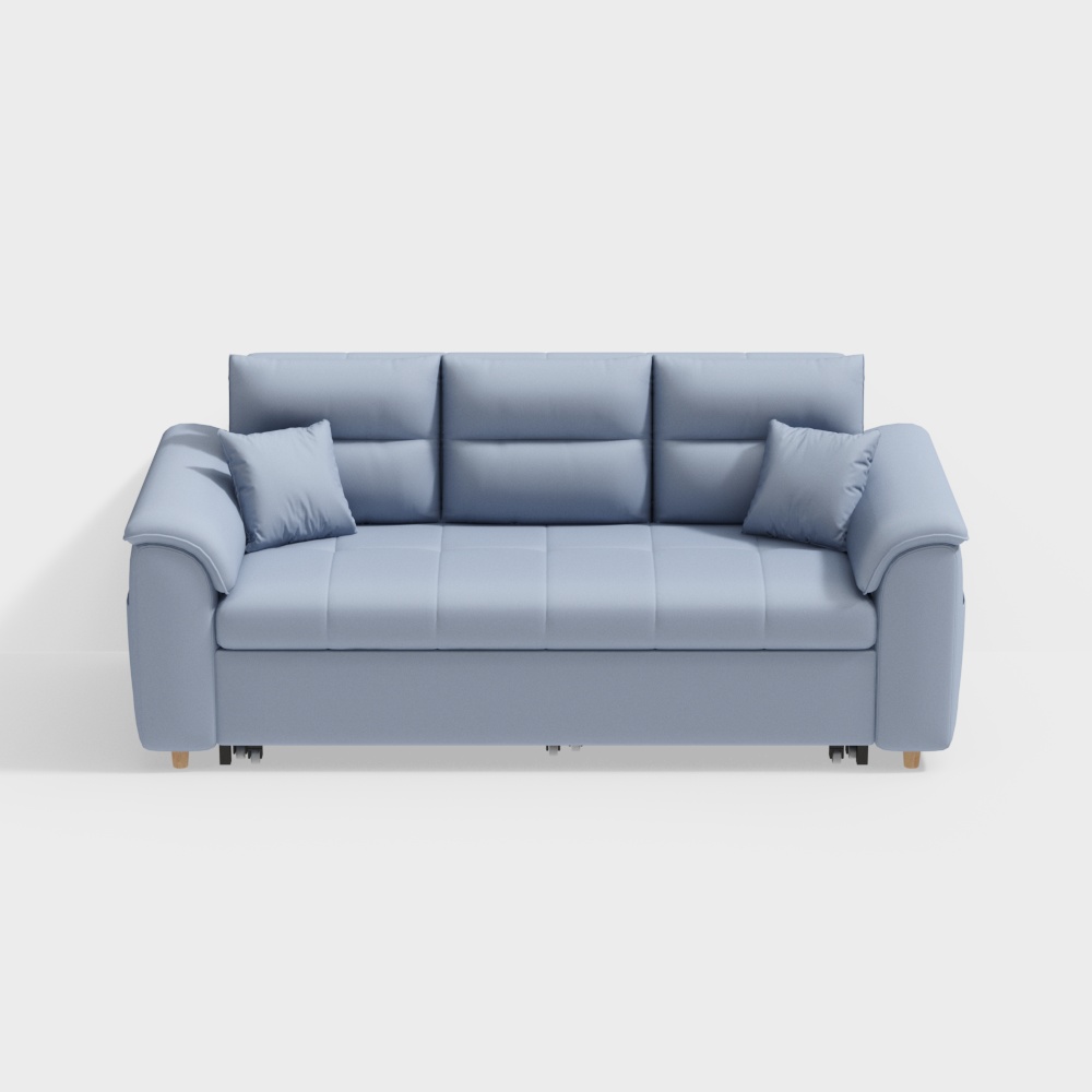74" Blue Full Sleeper Convertible Sofa with Storage & Pockets Sofa Bed