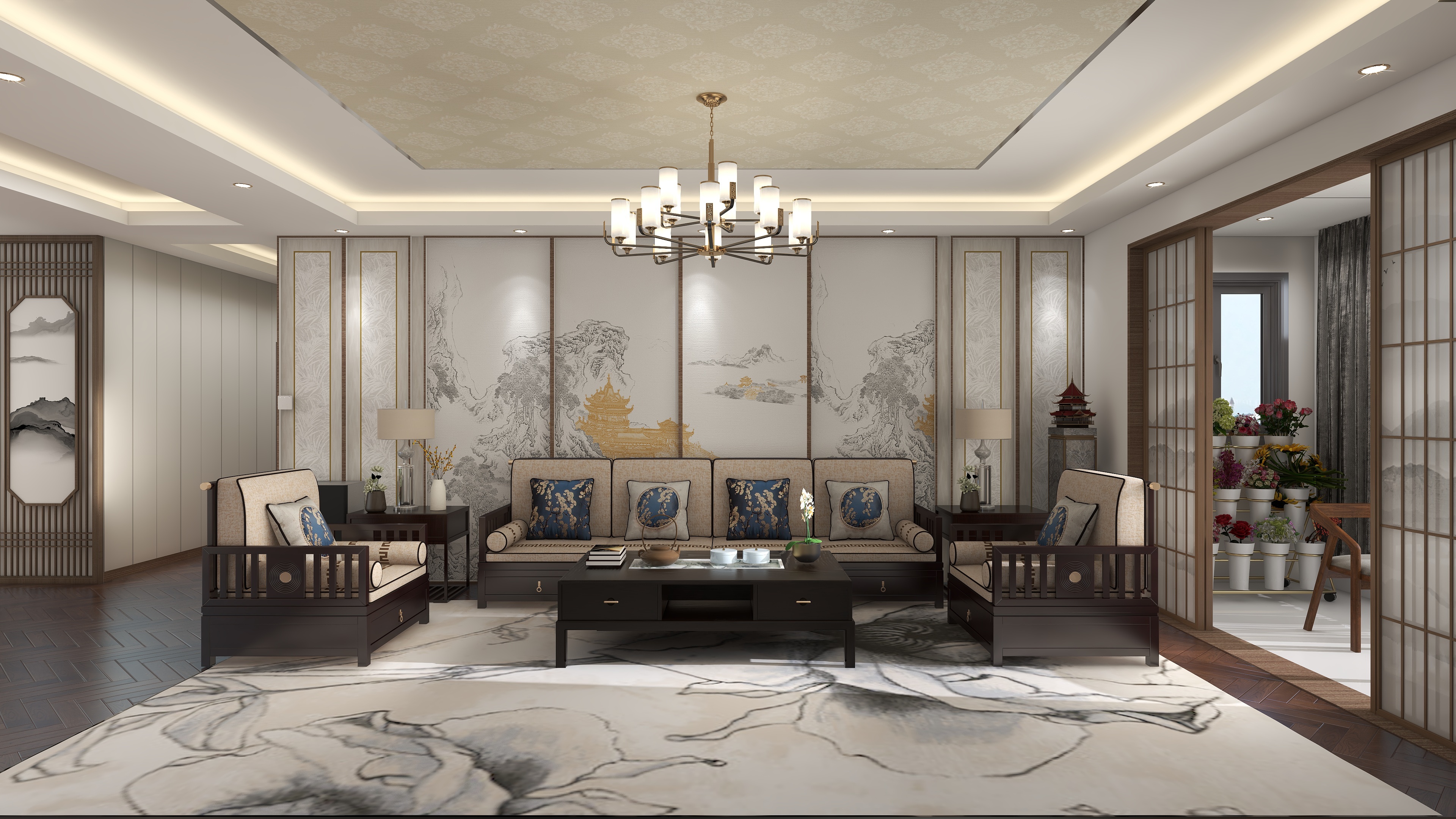 鱼梁-新中式·山水与云烟  ［千山高复低］-装修设计方案