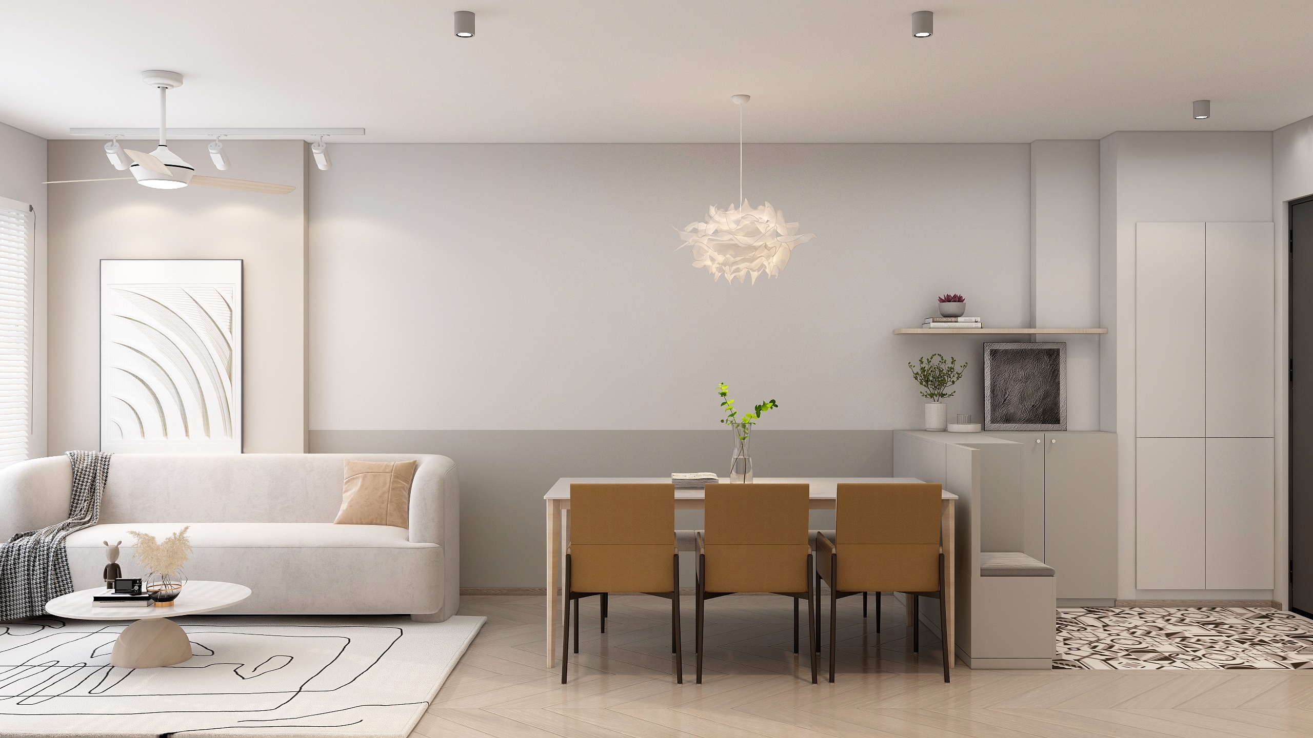 MOSENDESIGN-现代简约90㎡3室-装修设计方案