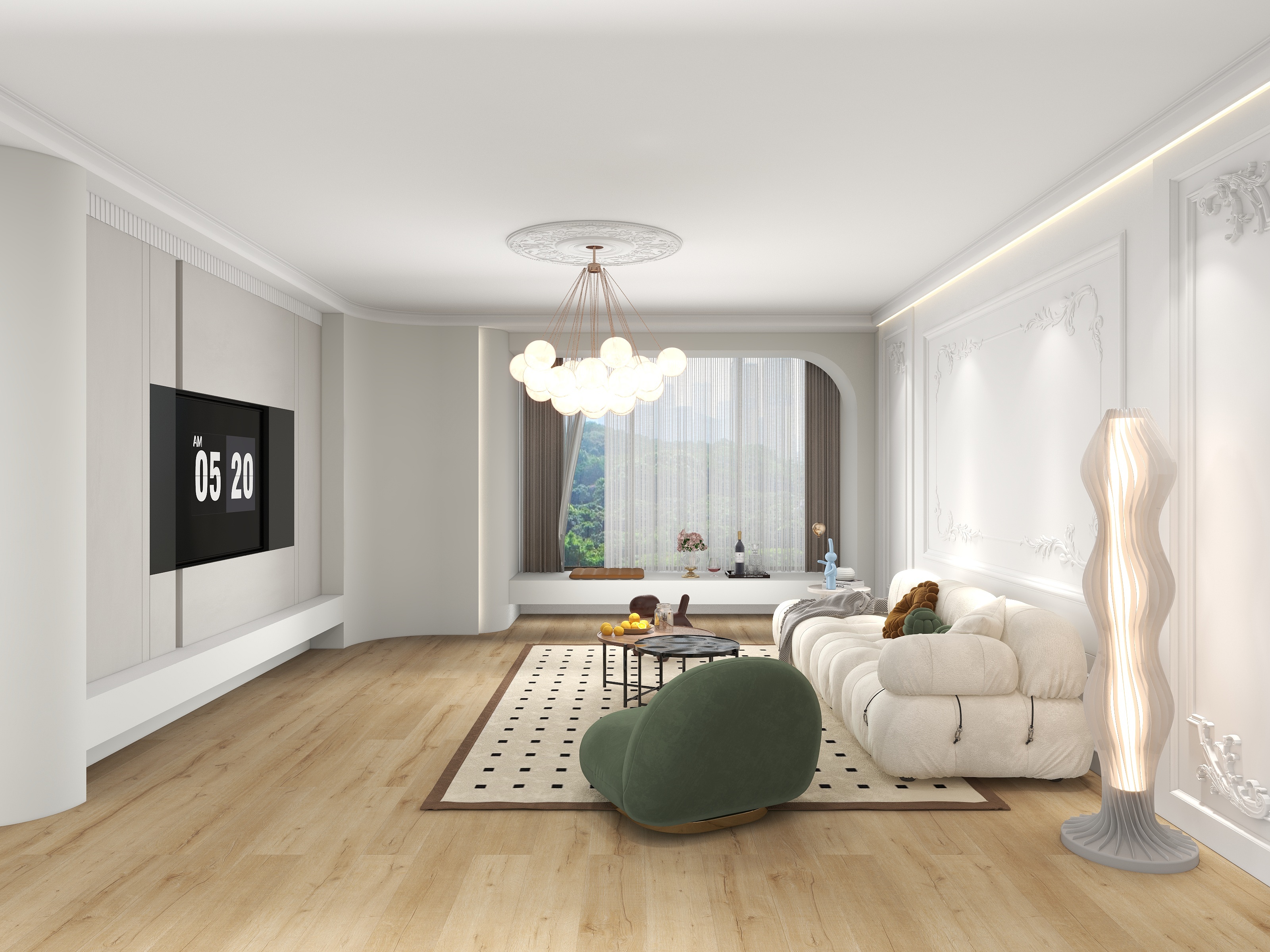 卓来studio-奶油轻法式|143平三室-装修设计方案