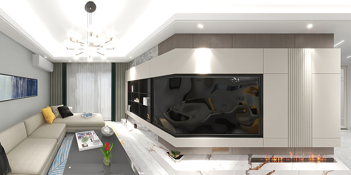 深圳市粤皓装饰设计工程有限公司-上唐府A户型98平方米-装修设计方案