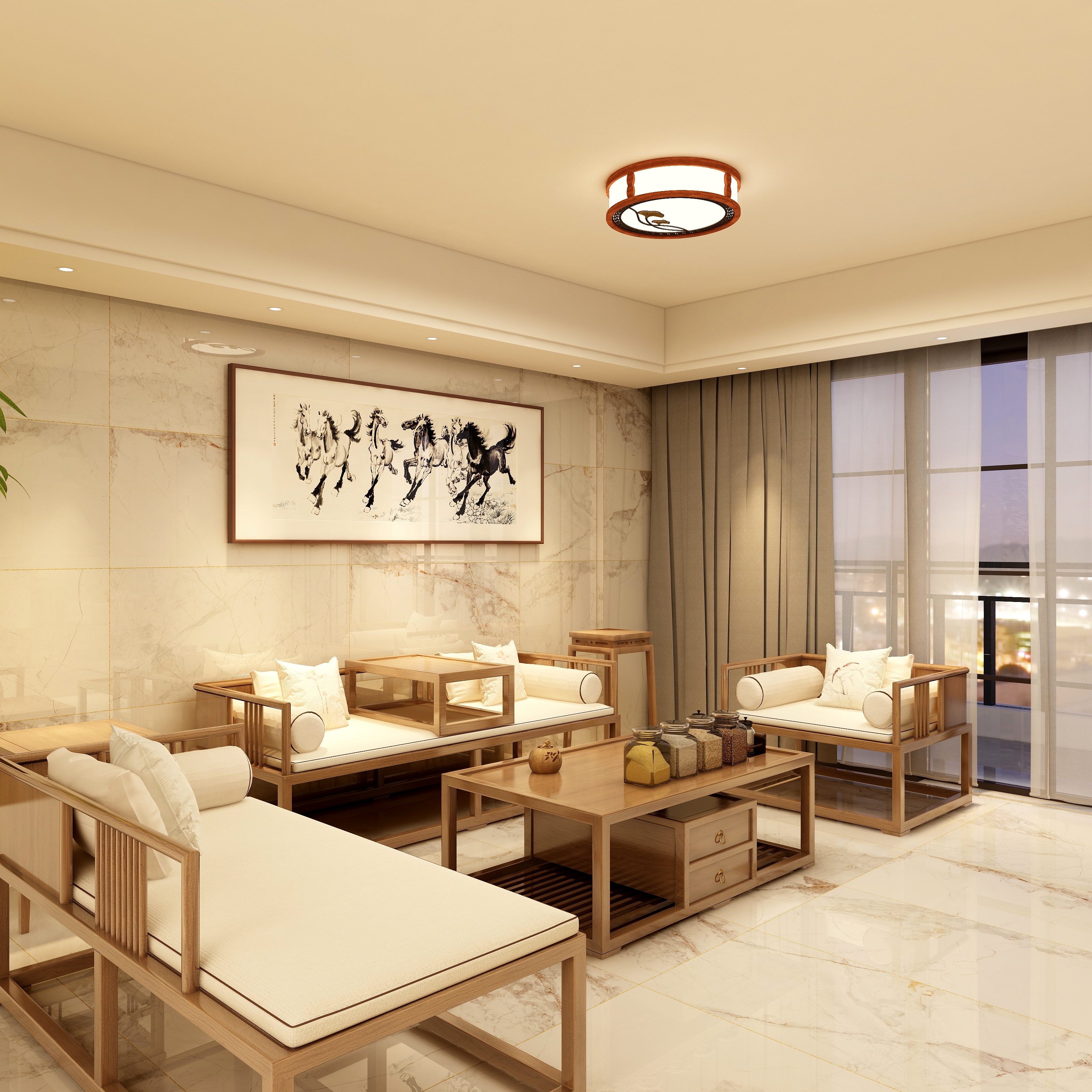 龙潭飞瀑-119㎡2室装修效果图