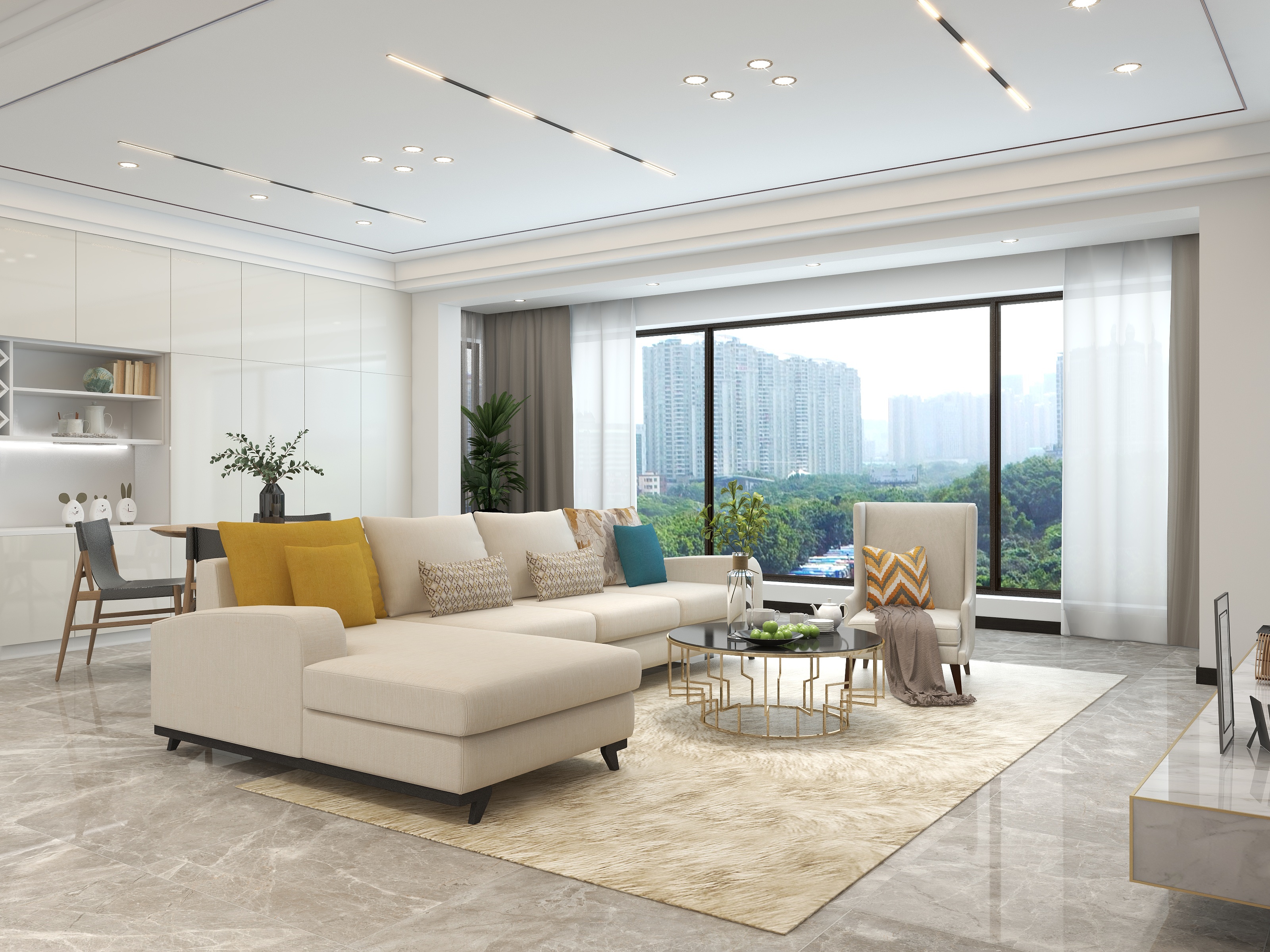 小鹿同xiao-沈阳五彩阳光城124㎡3室-装修设计方案