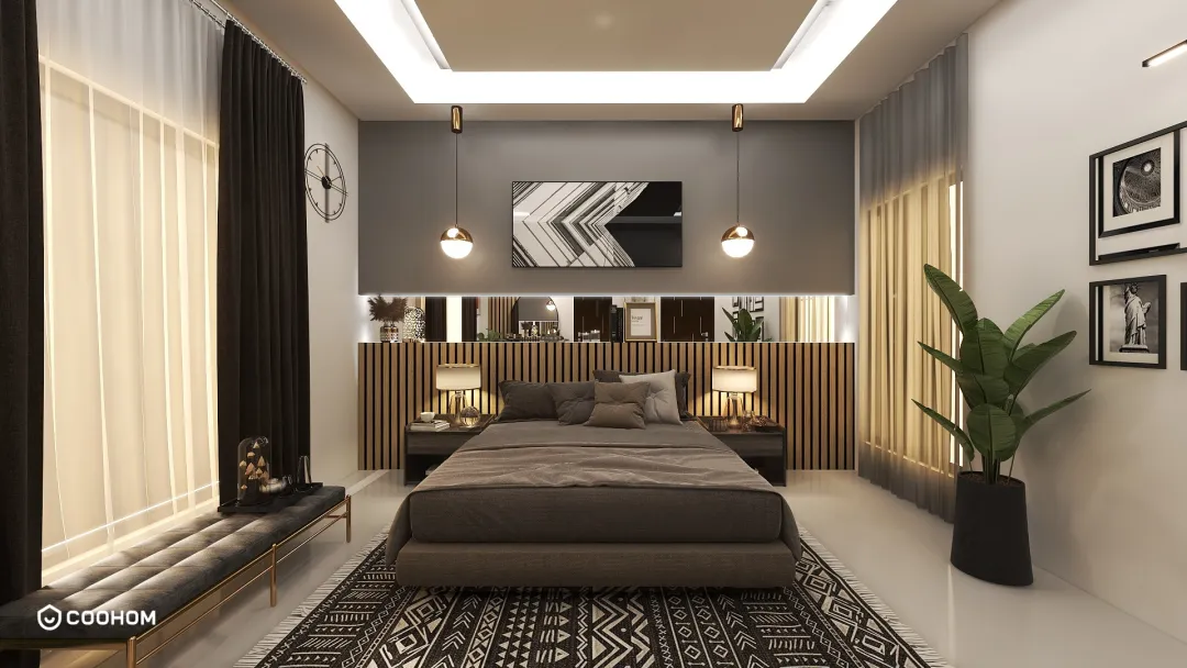 NoormArcInterioR的装修设计方案:Modern Grey Bedroom