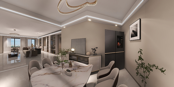 木锦设计整装-龙城公馆28.中间户-方案-现代-装修设计方案