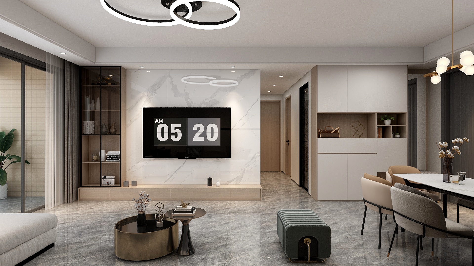 STARS星空设计-现代风格104m²3室装修效果图