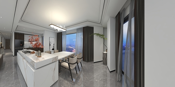 塞尚印象瓷砖-云上绿洲吴总样板间C栋10楼-装修设计方案