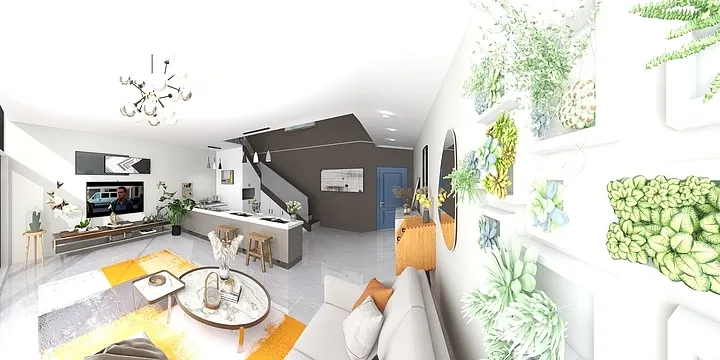 GreenSkyDesign的装修设计方案:double sided apartment 
