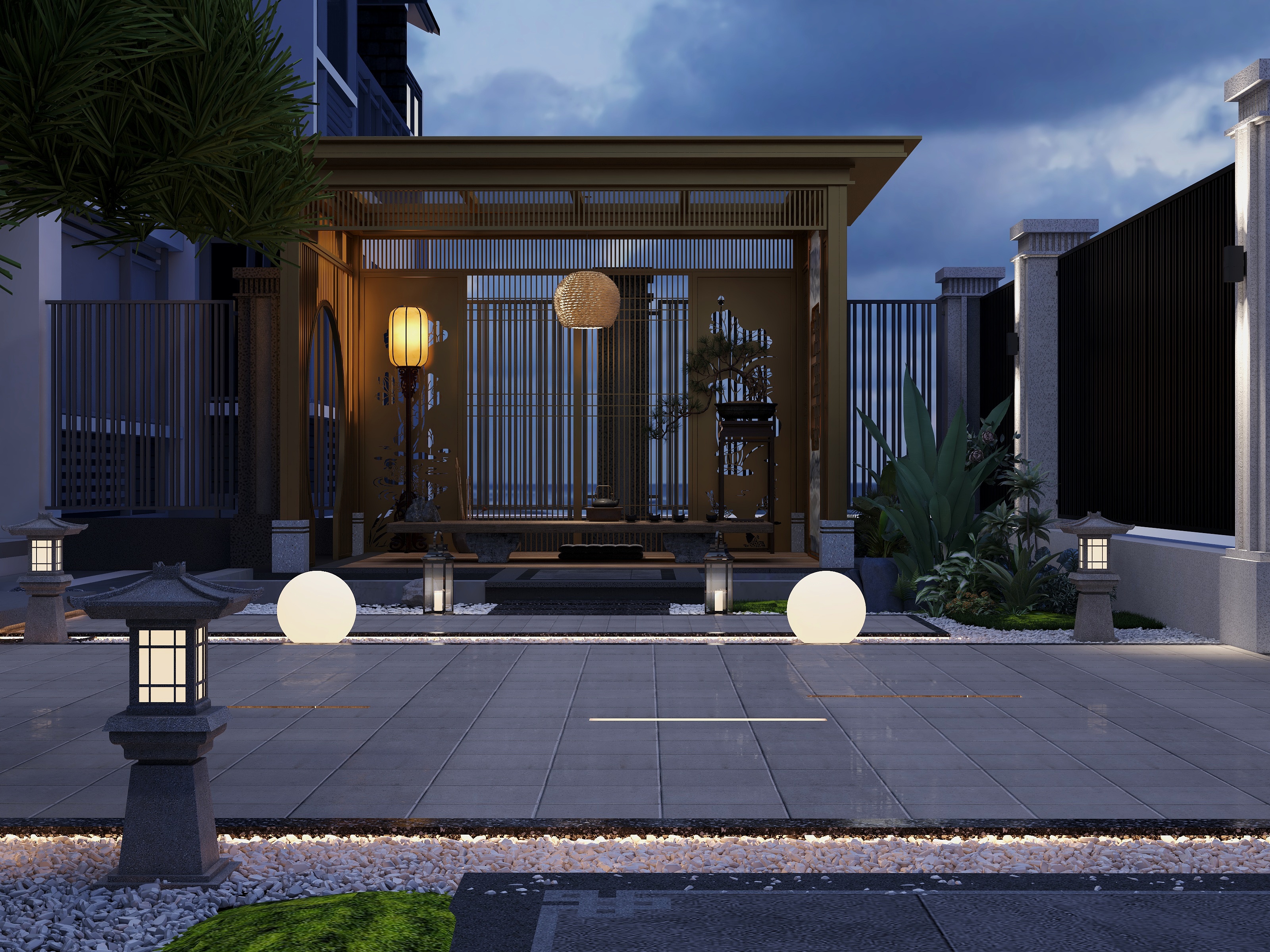 恩彩MrUs-工装外景庭院装修效果图