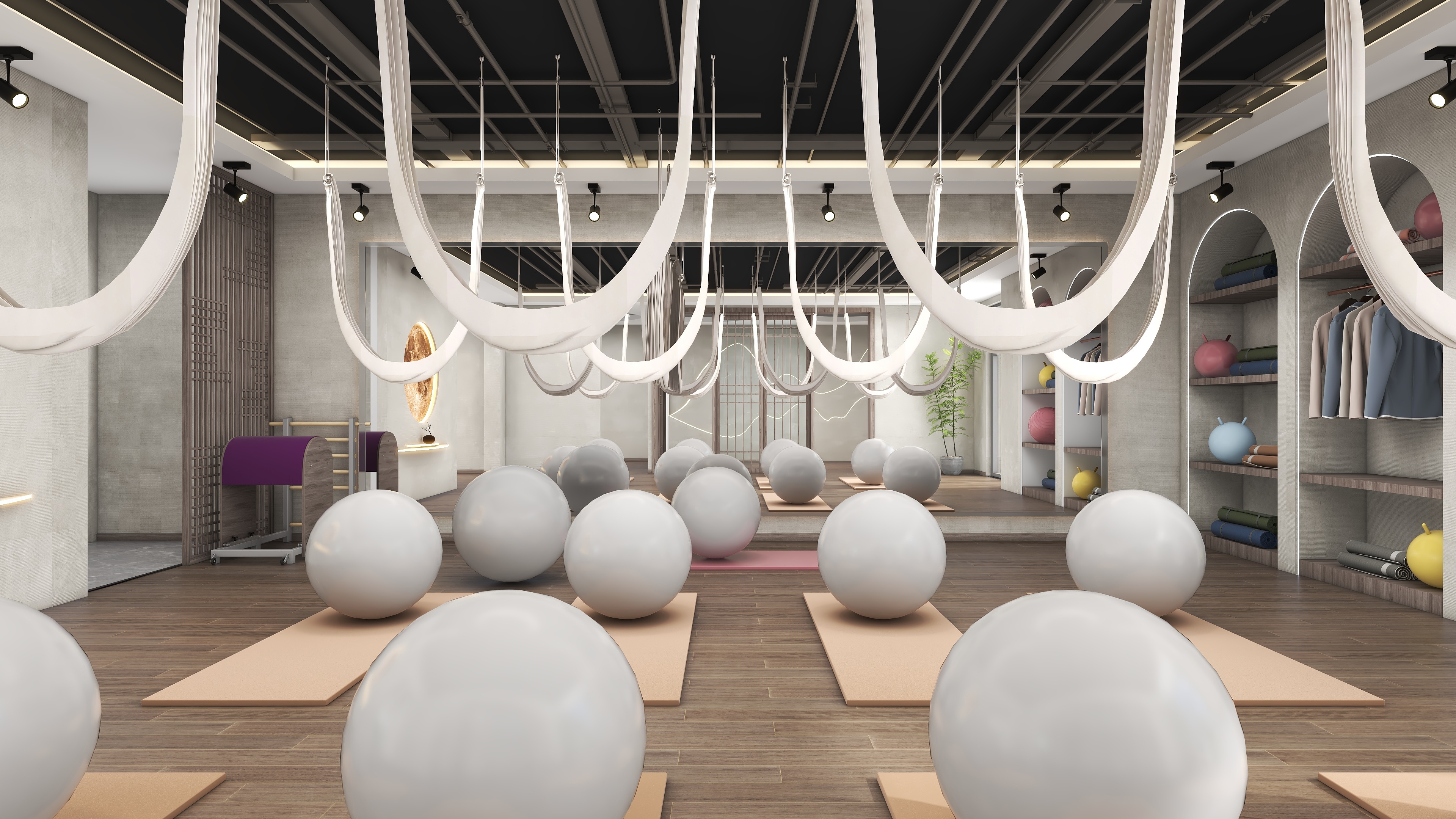 设计师赵定宇-孝义时代不夜城170㎡-瑜伽会所装修效果图