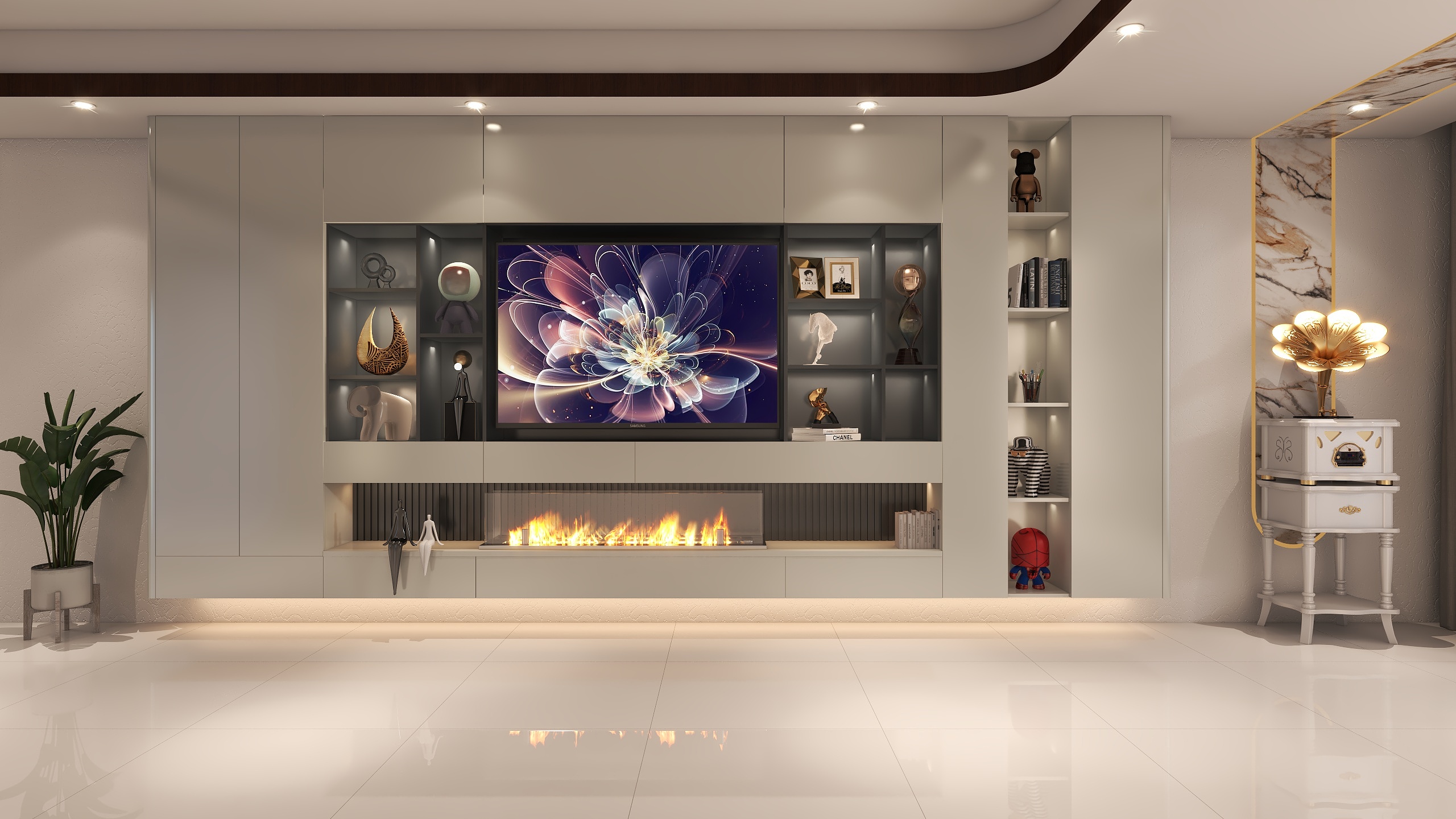 敏歌设计-现代简约-客厅圆弧背景墙-装修设计方案