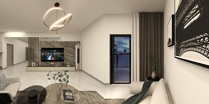 喆居全案定制-简约偏中——平层-装修设计方案