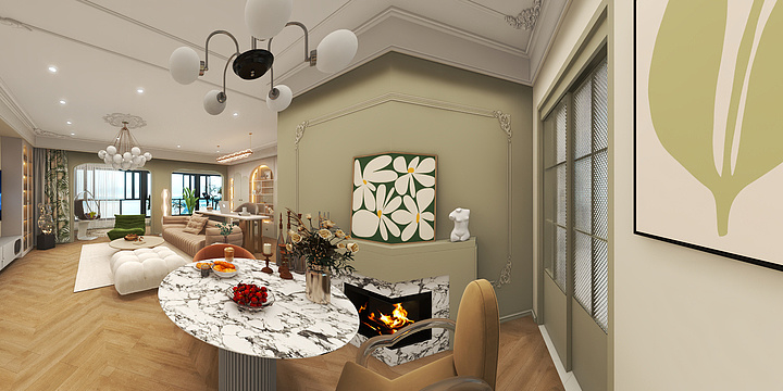 XL室内设计师-状元府128㎡2室-装修设计方案