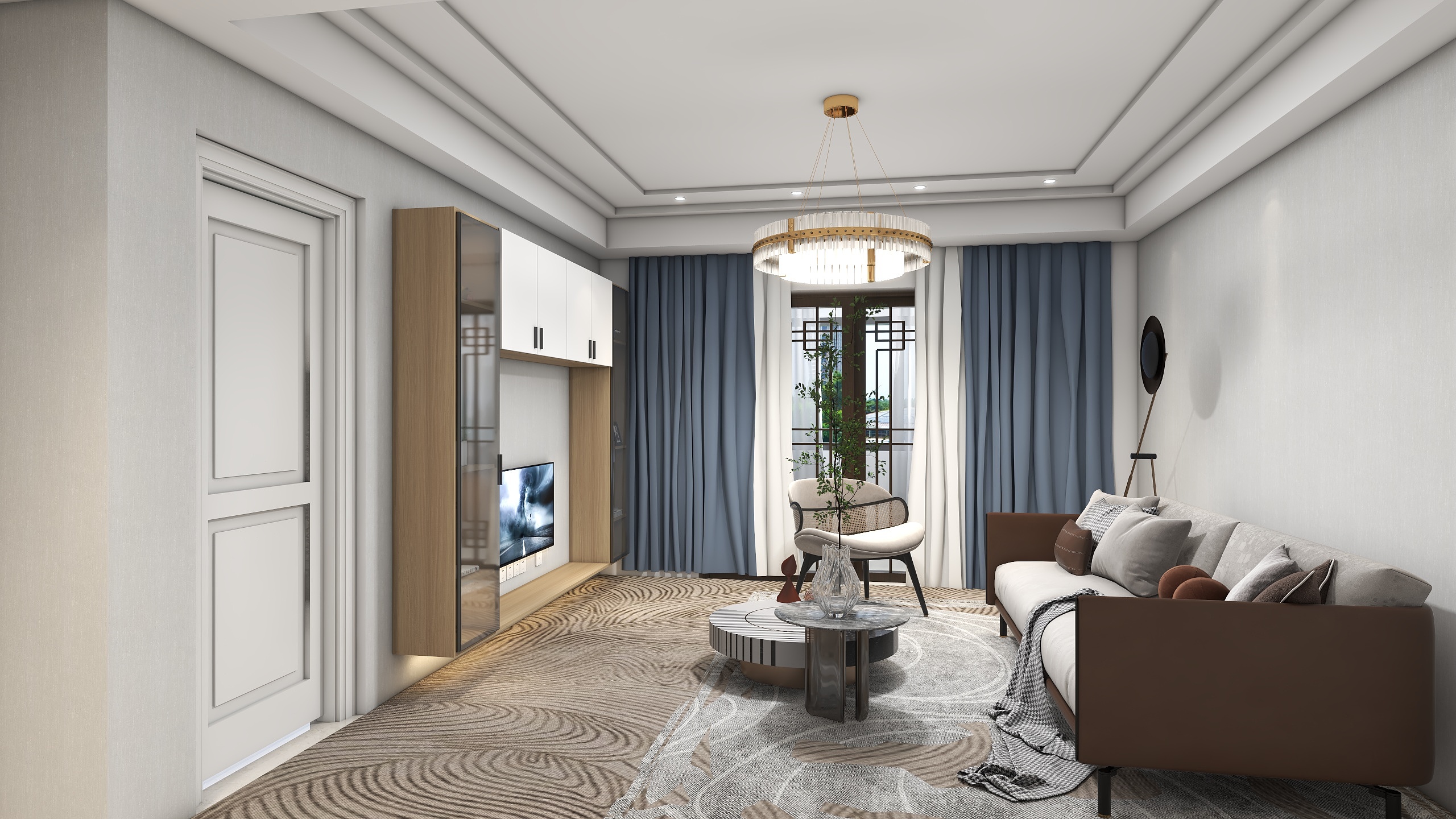 放学丶别走zAhn-紫金叠院现代简约106㎡3室装修效果图