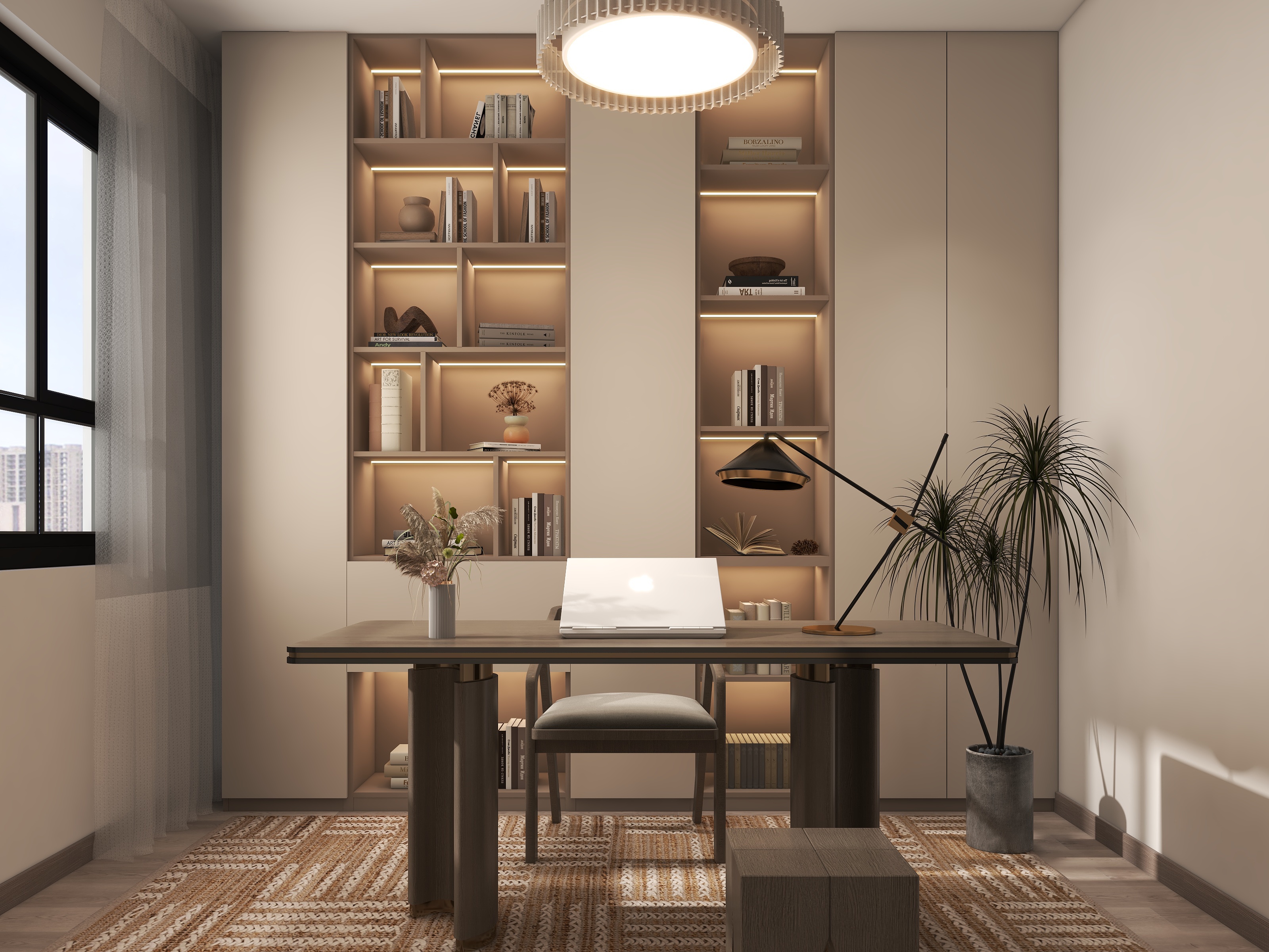 那一天多了一点的免-青华海赵老师书房-装修设计方案