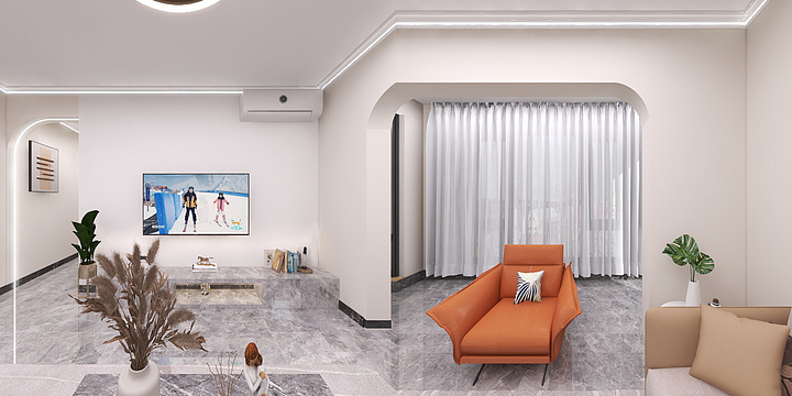 阅設-皇庭名郡-奶油现代风-装修设计方案