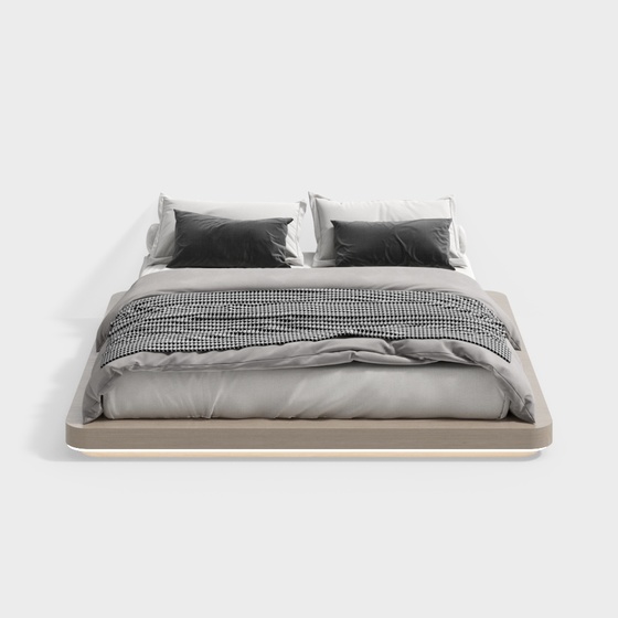 Wabi-sabi style double bed