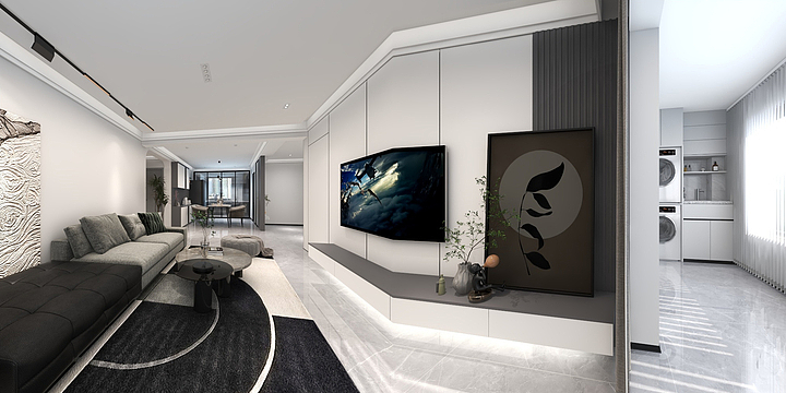 代兰DL-现代风客餐厅-装修设计方案