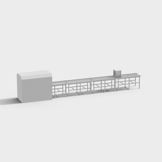 Intelligent Warehouse Industrial Conveyor Belt 3D Model in Brown