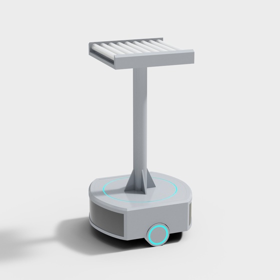 Intelligent Warehouse Logistics Vehicle 3D Model in Black and Gray