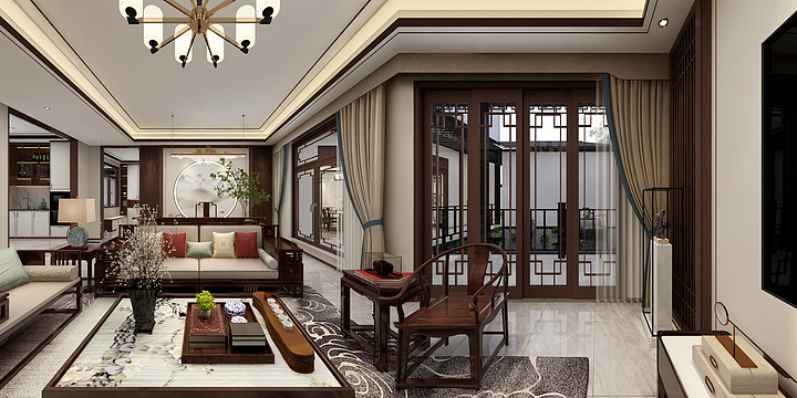 别急做事情慢慢来-带院子新中式-装修设计方案