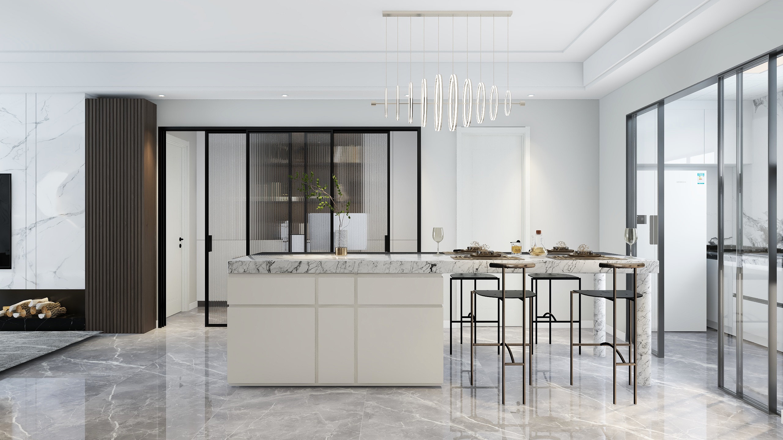 空间设计师任杰-未知现代简约115㎡4室装修效果图