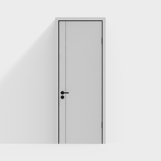 Minimalist interior door-03-black cover + white mouth line
