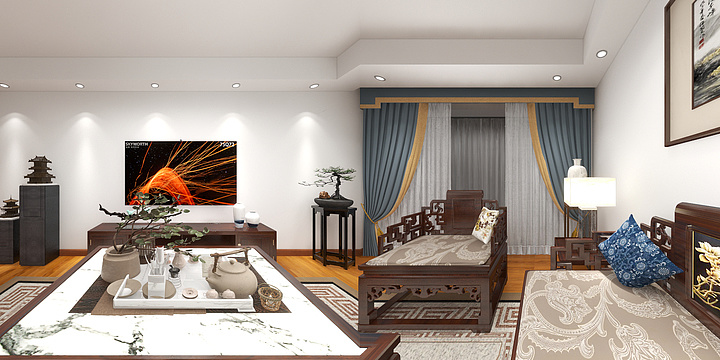 燕少松设计师-央玺府6栋2301-轻中式-定案-装修设计方案