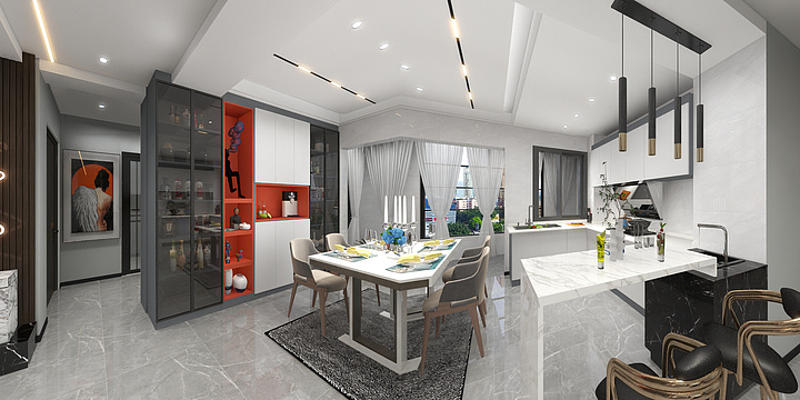 鸣赫全屋定制-金御府10-1-1401-装修设计方案