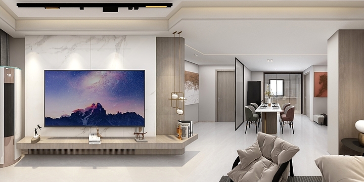 非云非鹤-公园一号华夏四期96㎡-现代-装修设计方案