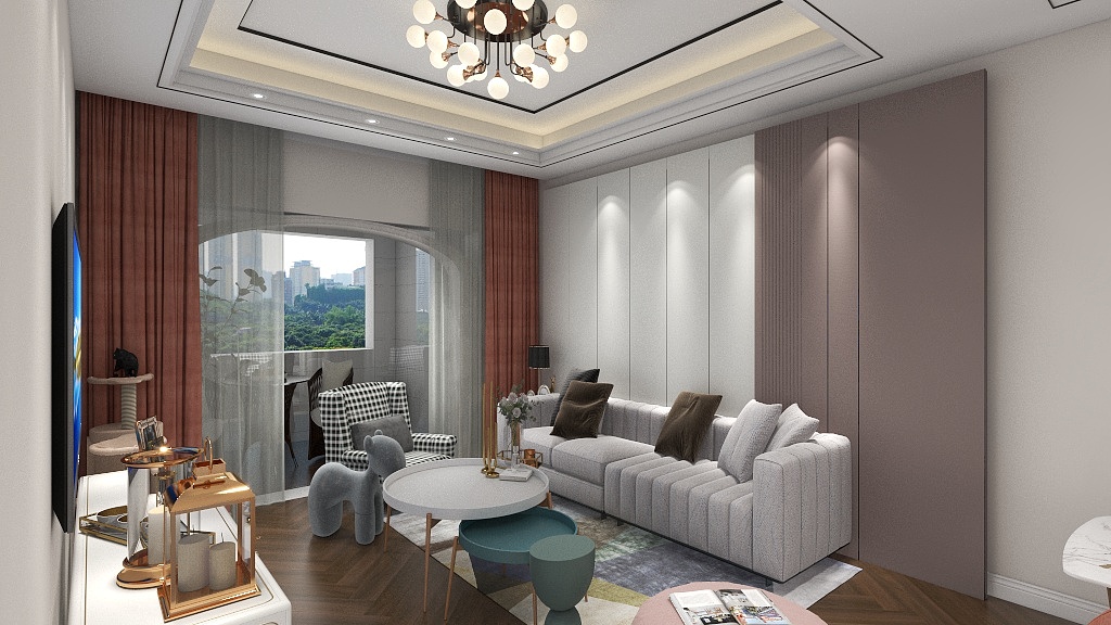 瀚宇啊~-海德公园81㎡3室装修效果图