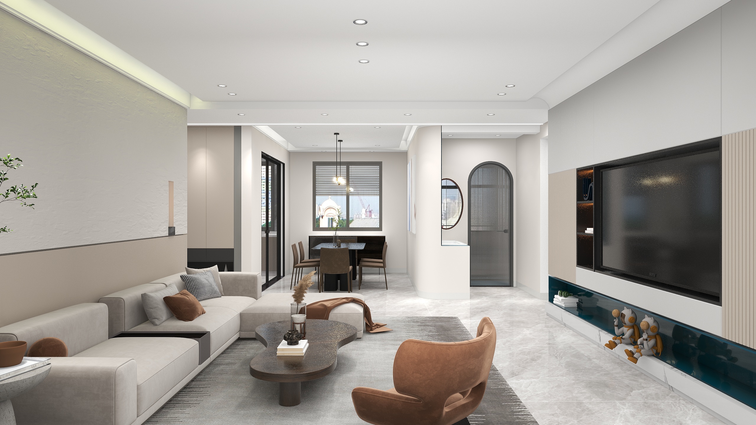 唐山设计师岳镇岭-安恒·锦沐学府侘寂112㎡3室装修效果图