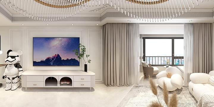 非云非鹤-公园一号四期华夏166㎡C户型法式-装修设计方案