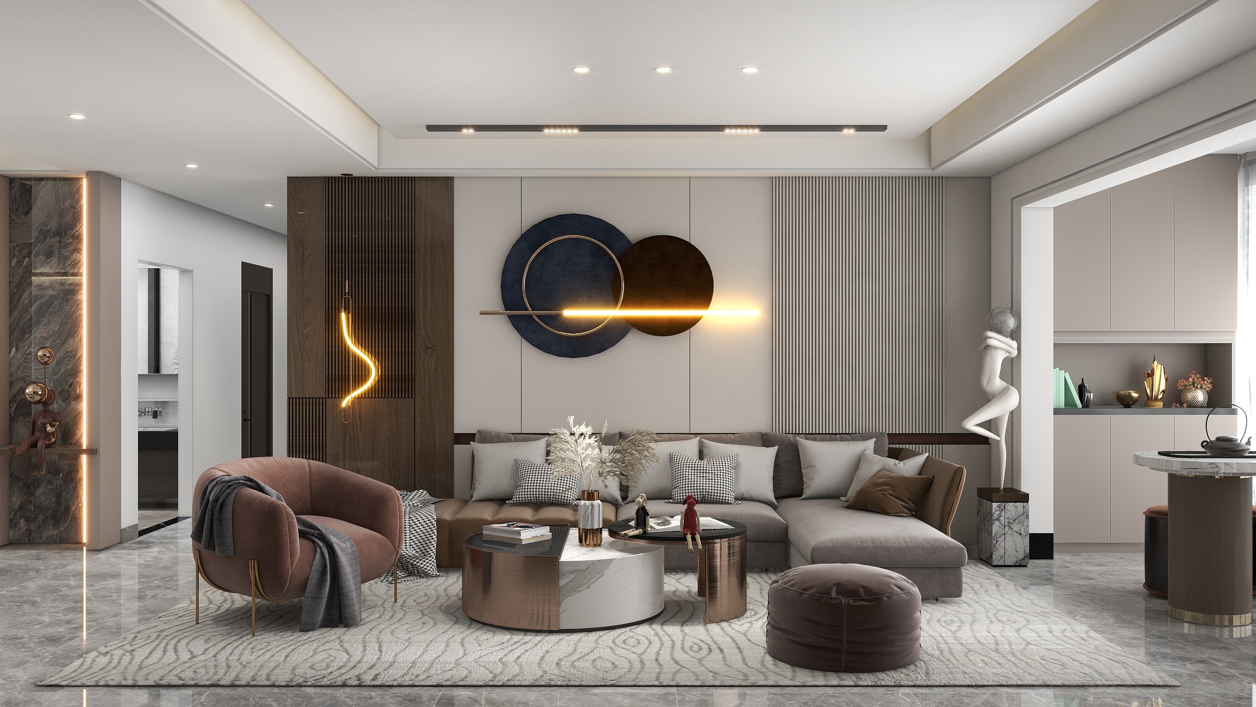 Diaryear-怡馨家园162㎡4室现代轻奢装修效果图