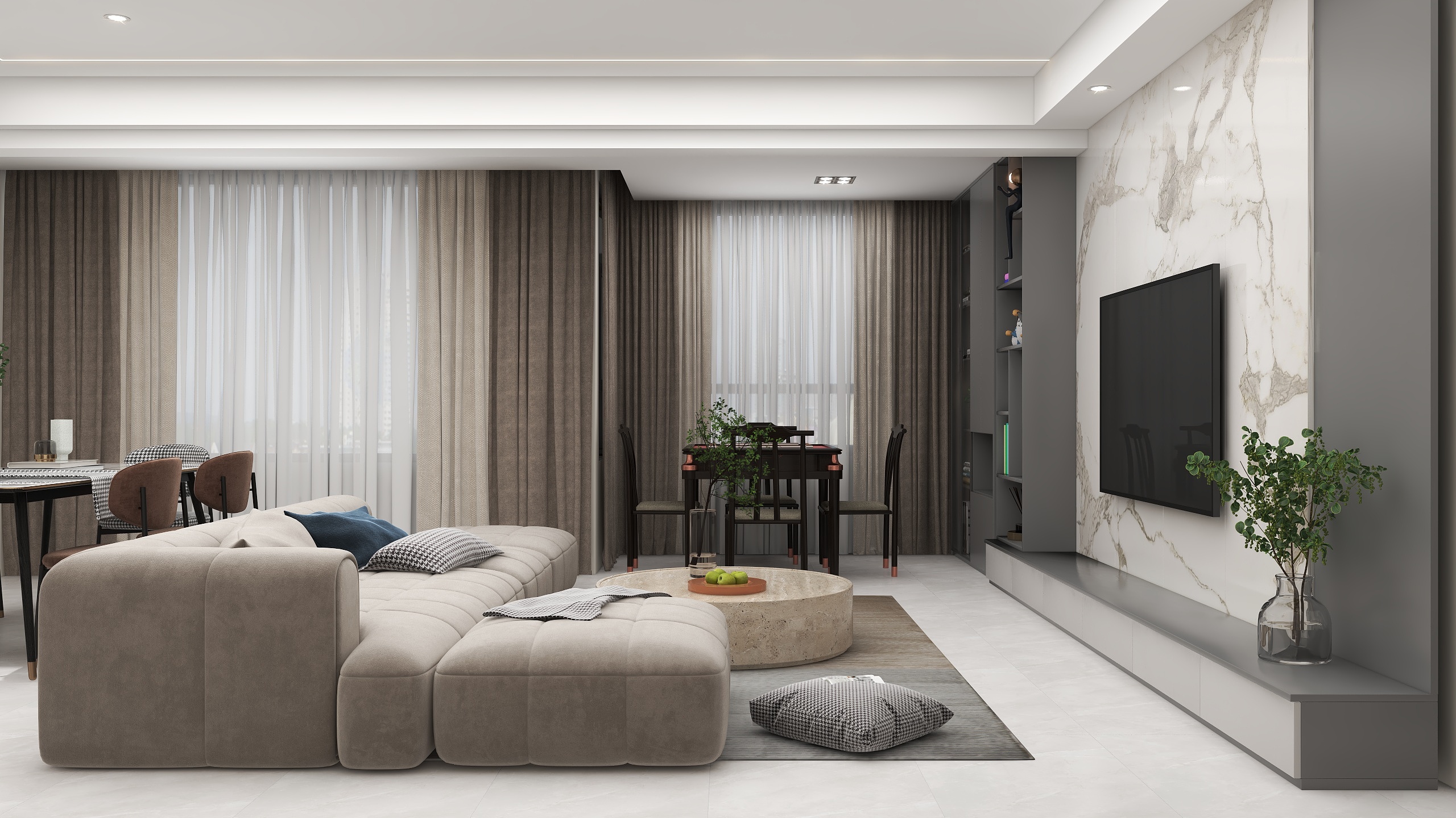 壹诺设计工作室-120㎡4室装修效果图