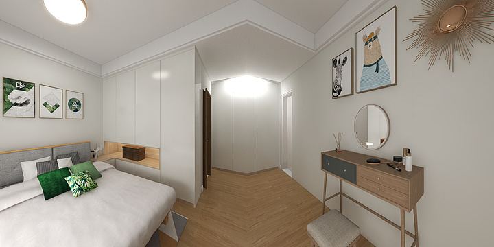 金羚羊全屋定制-碧桂园西湖115三室两厅户型-原木风-副本-装修设计方案