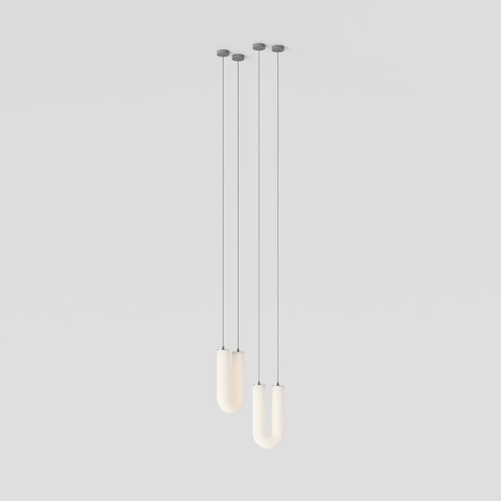 Modern Gray Chandelier 3D Model for Elegant Spaces