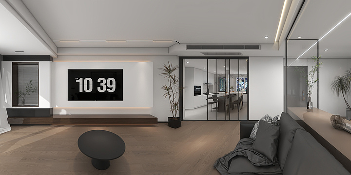 陈功丨全案设计-壹号院9-1-1602丨极简黑白灰-装修设计方案