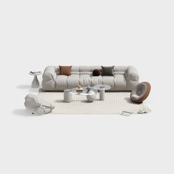Modern cream style modular sofa